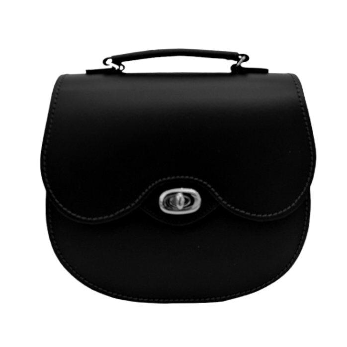 Black leather saddle bag purse best sale