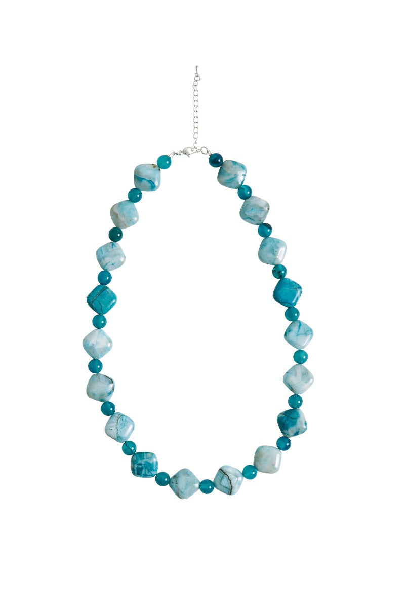 Collier Crazy agate TURQUOISE Taille Unique