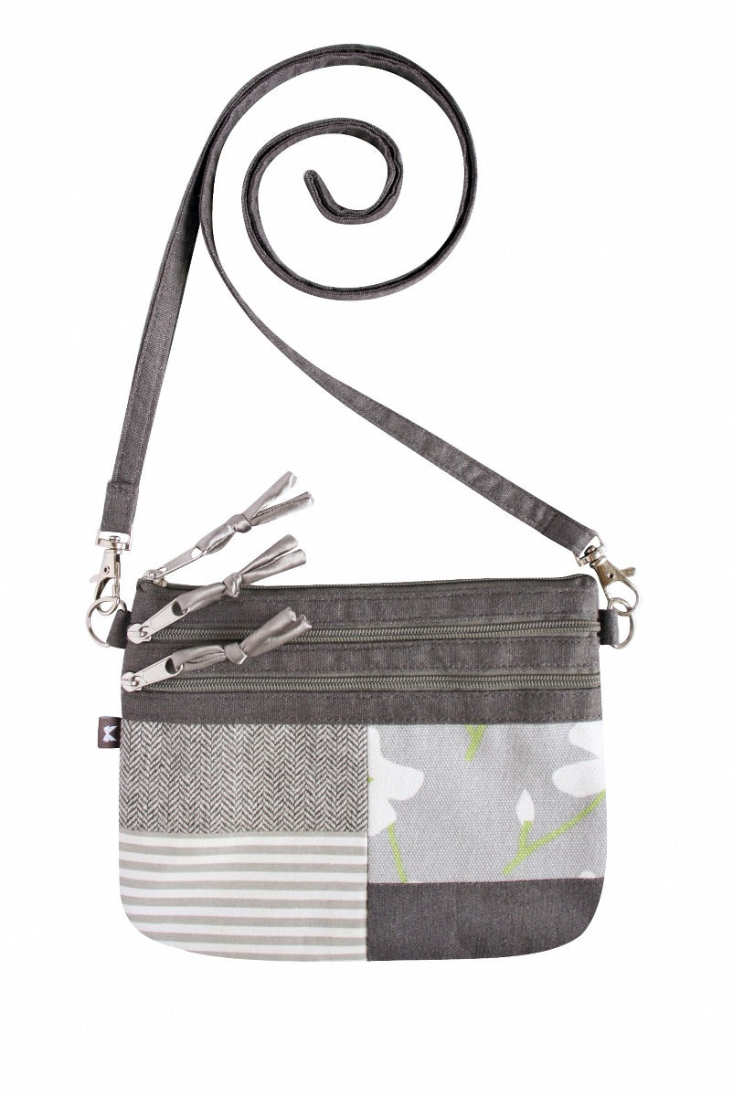 Patchwork Zip Bag - Grey