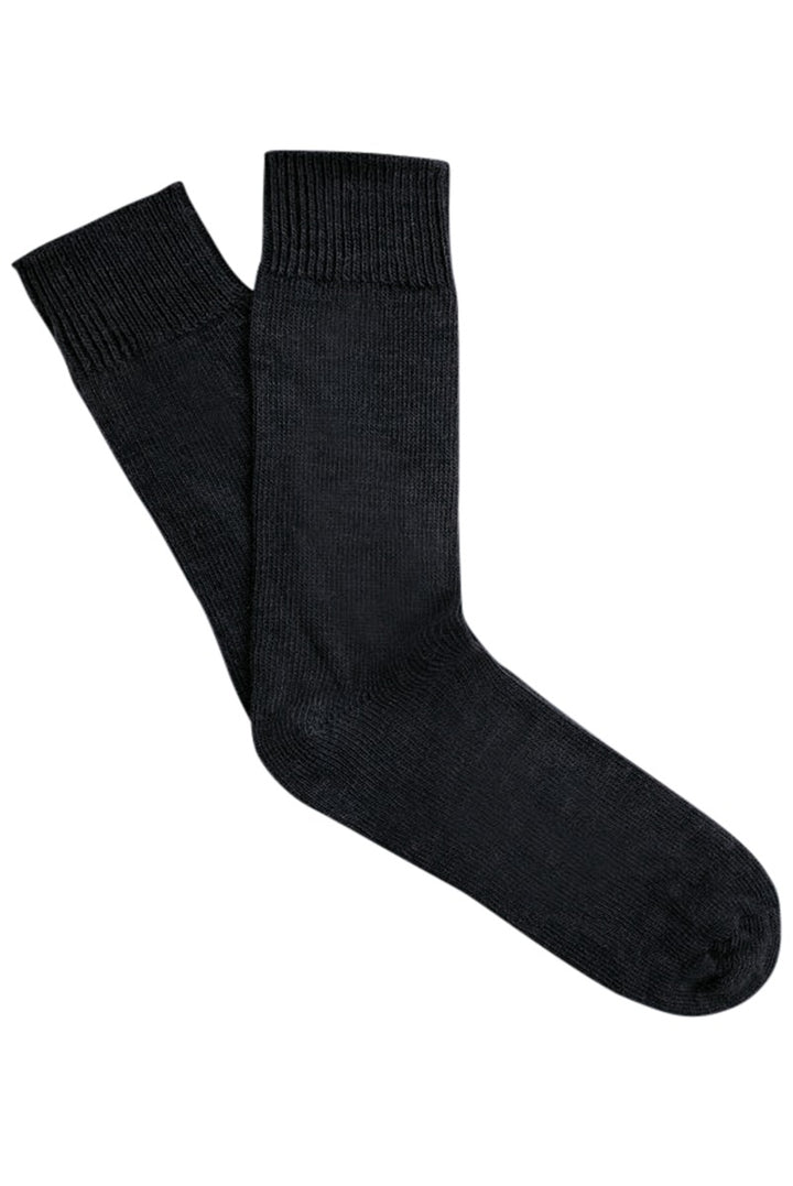 Lily Ella Collection black ribbed socks, comfortable knit design, essential women's hosiery, versatile style suitable for casual or dress wear