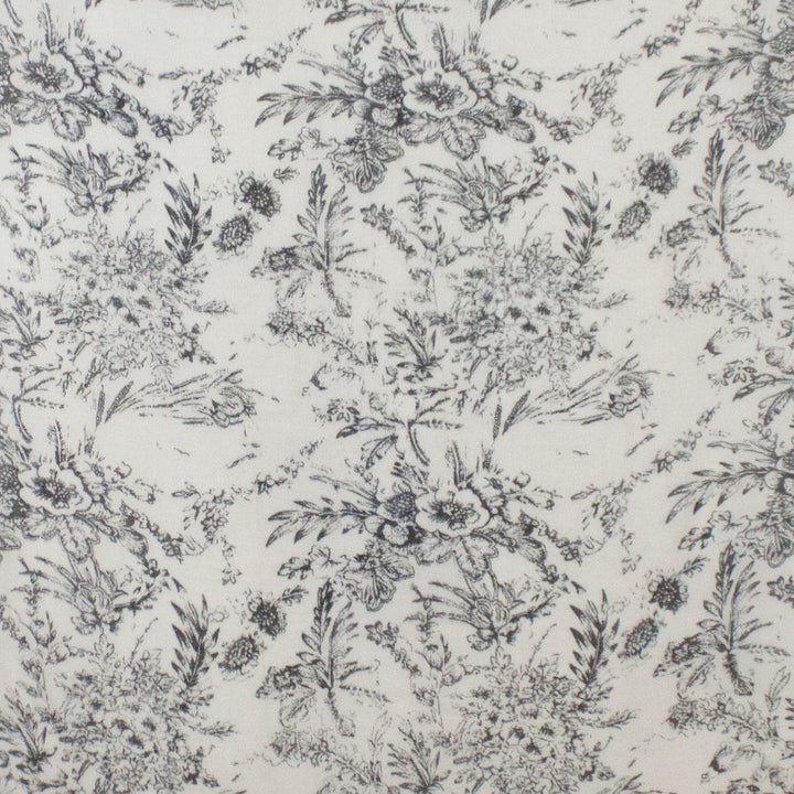 Sketchy Floral Print Merino Wool Scarf - Off White-3