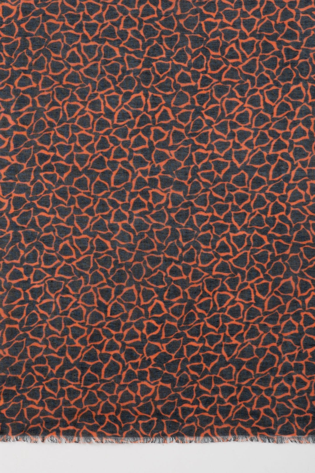 Plectrum Print Cotton Modal Scarf - Orange Black-2