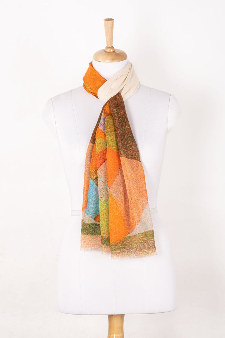 Snail Print Cotton Modal Scarf - Multicoloured-0