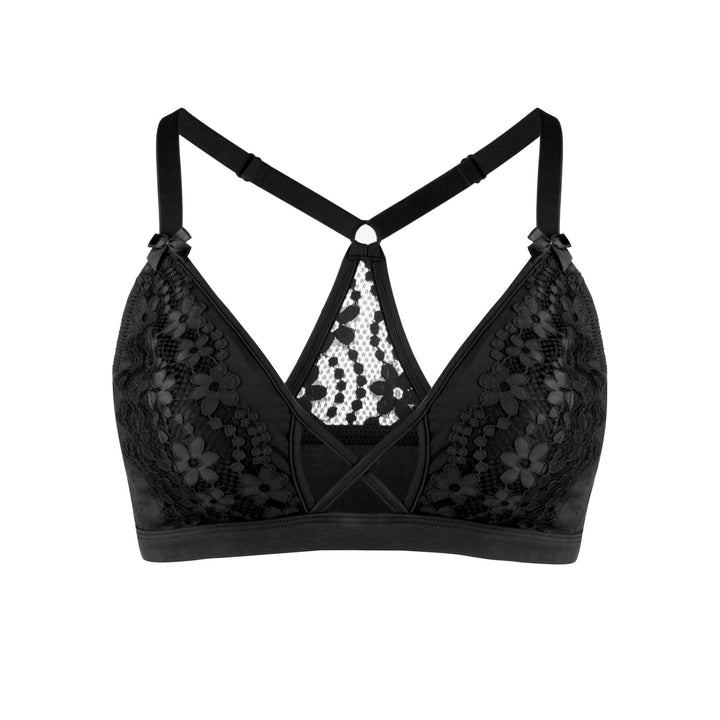 Passion Red - Lace Organic Cotton & Silk Bralette-5