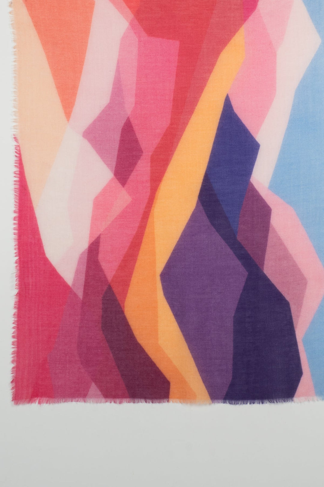 Abstract Peaks Merino Wool Scarf - Pink Multi-3