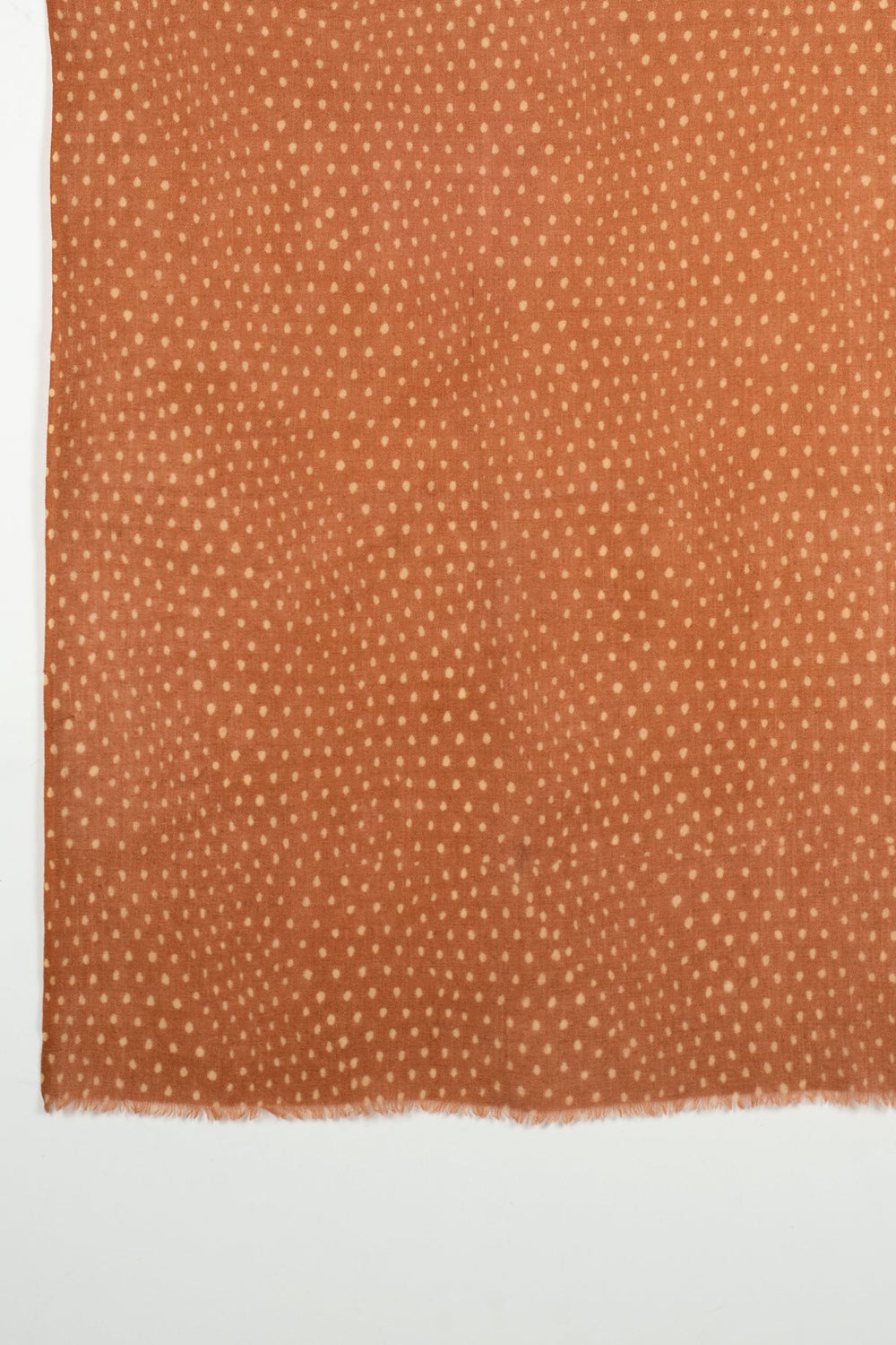 Polka Dots Illusion Merino Wool Scarf - Burnt Orange-1