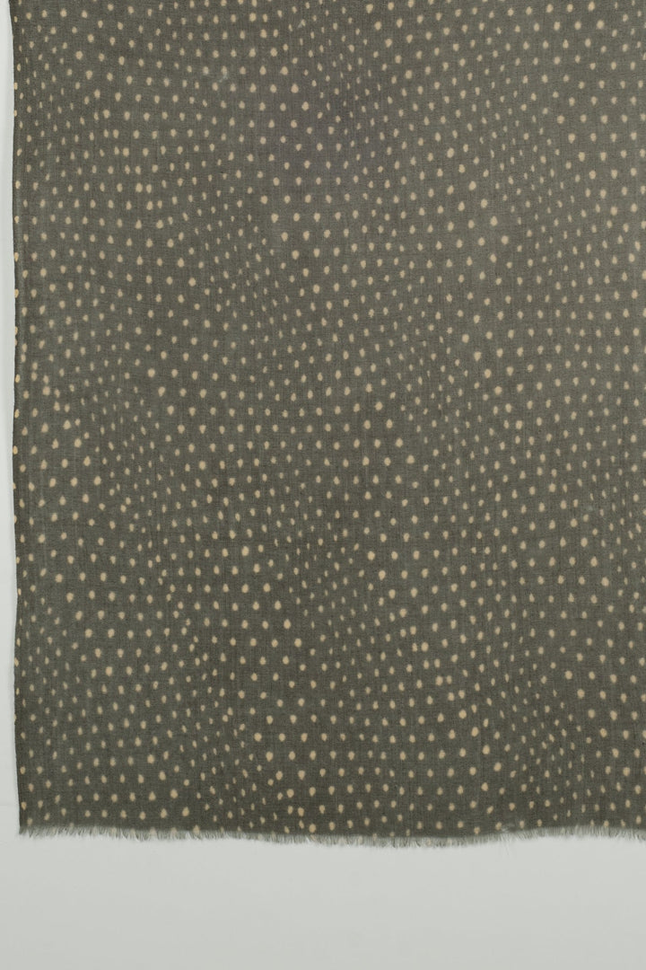 Polka Dots Illusion Merino Wool Scarf - Green-1