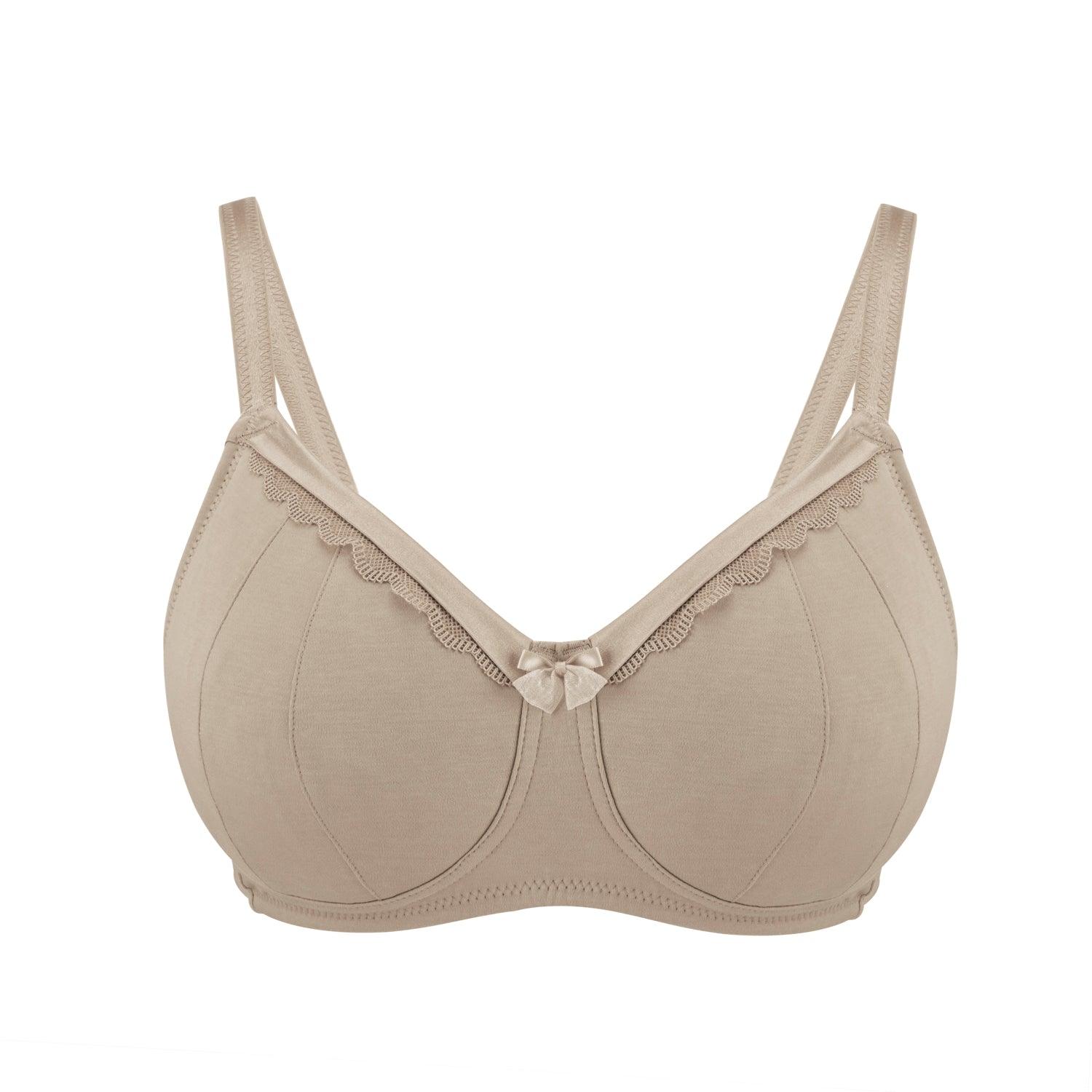 Shell-Supportive Non-Wired Silk & Organic Cotton Full Cup Bra with rem ...