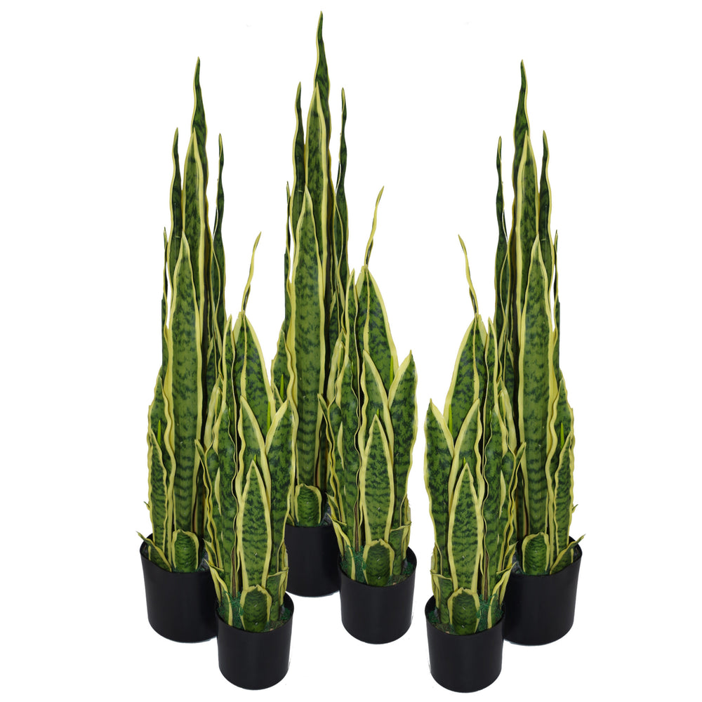 55cm Artificial Sansevieria Yellow Green Indoor Plant-1