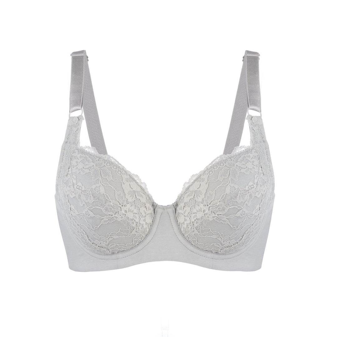 Mercury - Lace Silk & Organic Cotton Plunge Bra-1