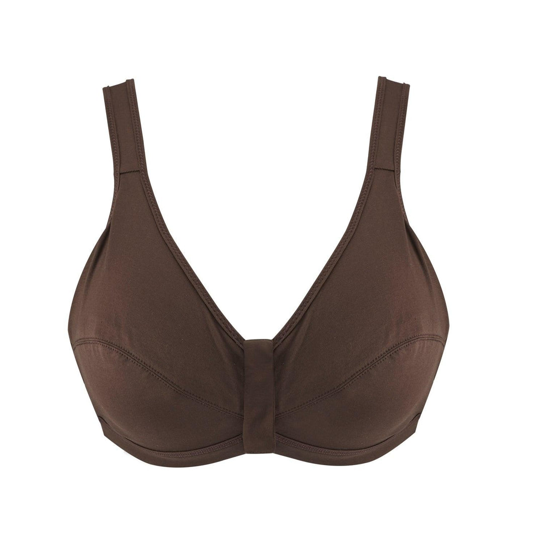 Cocoa - Full Cup Front Closure Silk & Organic Cotton Wireless Bra-1