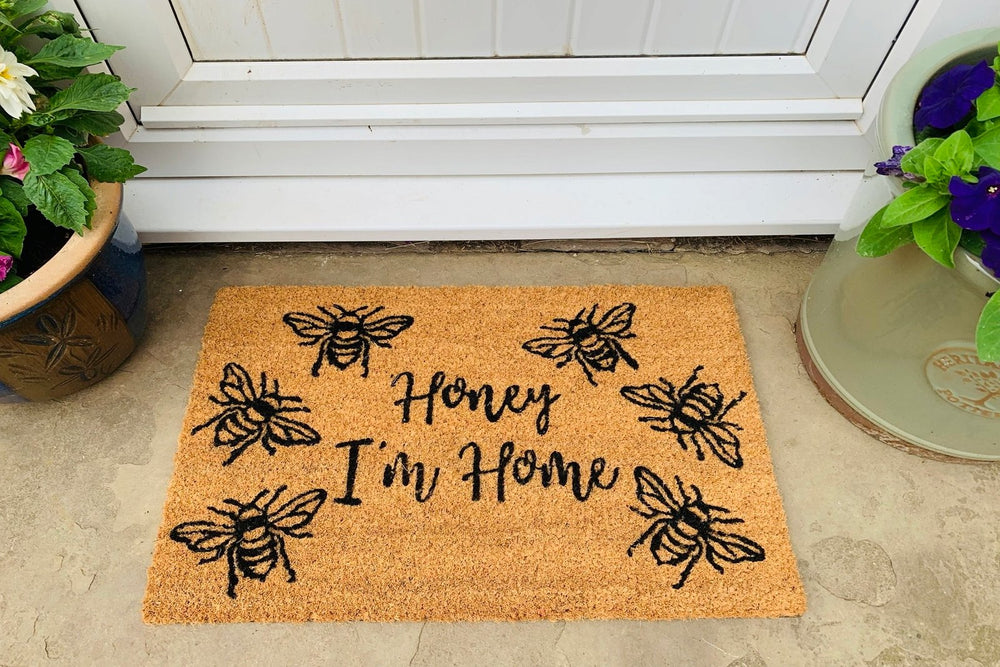 Coir Doormat with "Honey I'm Home"-1