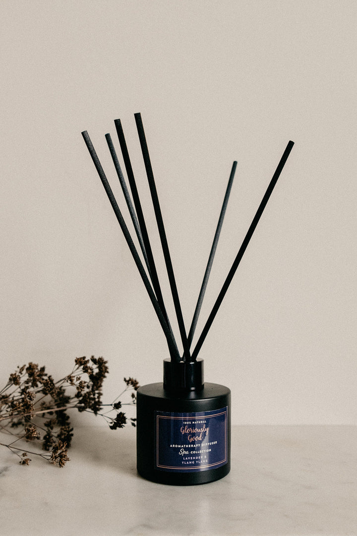 Lavender & Ylang Ylang Satin Black Reed Diffuser-0