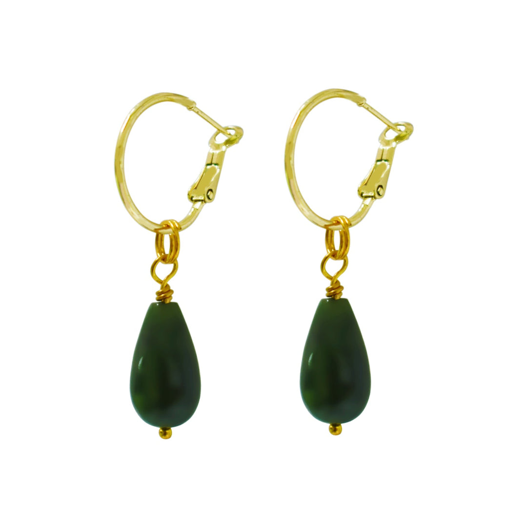 Jade Mini Charm and hoop earrings set | by Ifemi Jewels-2