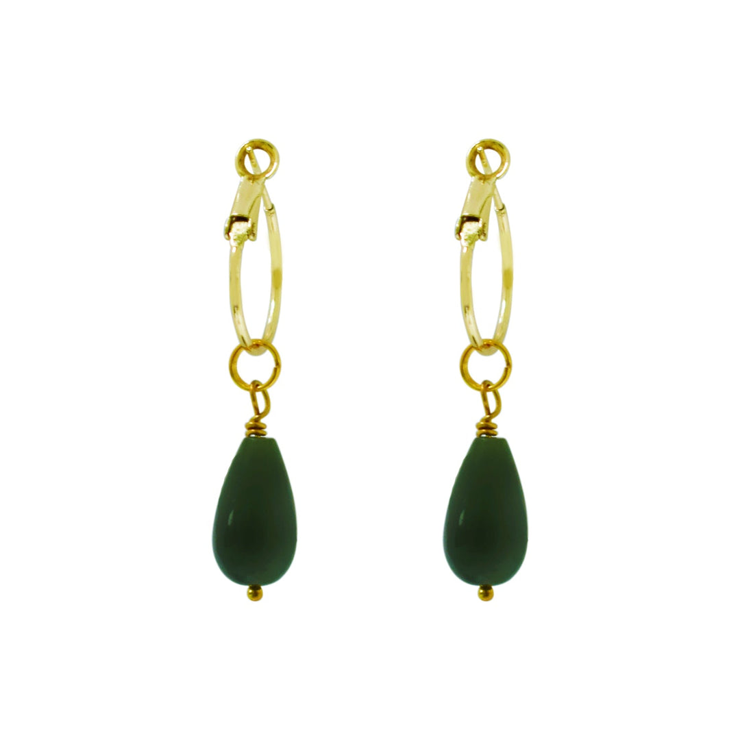 Jade Mini Charm and hoop earrings set | by Ifemi Jewels-1