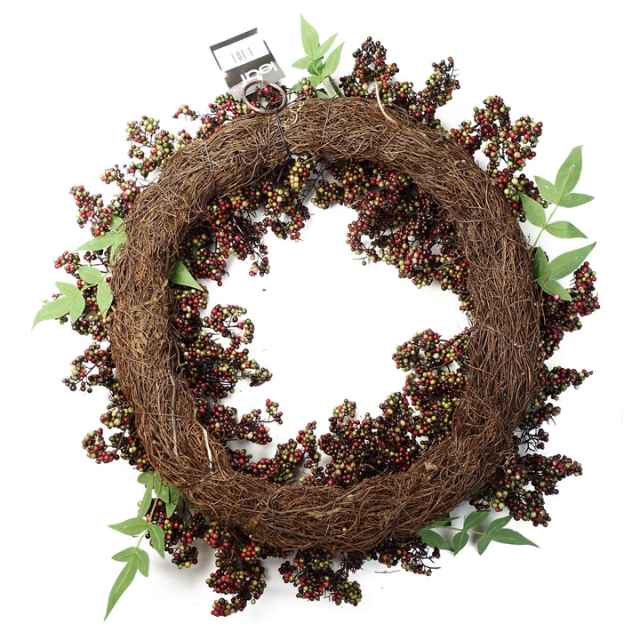 55cm Artificial Hanging Black Berry Wreath-3