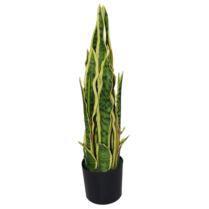 55cm Artificial Sansevieria Yellow Green Indoor Plant-0