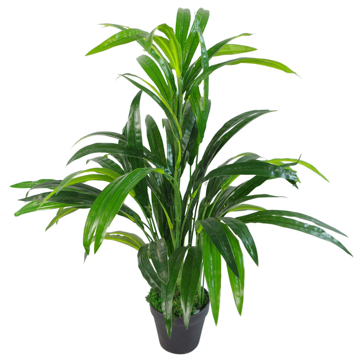 65cm Artificial Bamboo Leaf Shrub with Brushed Copper Planter-1