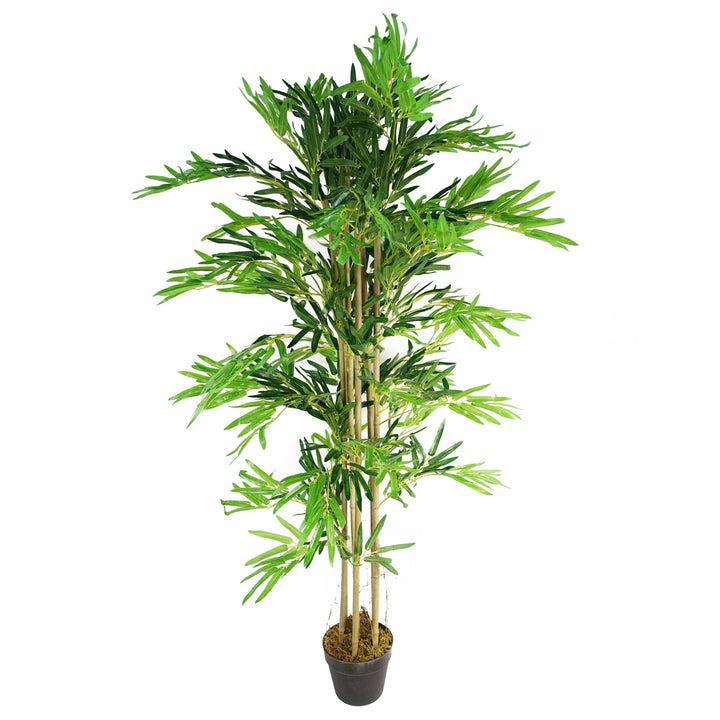 150cm (5ft) Artificial Bamboo Plants Trees - Natural Green-0