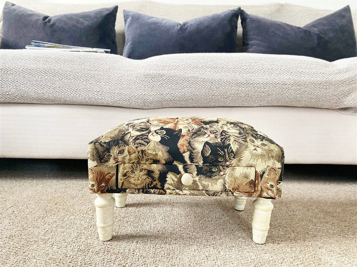 Cat Fabric Footstool with Drawer-4