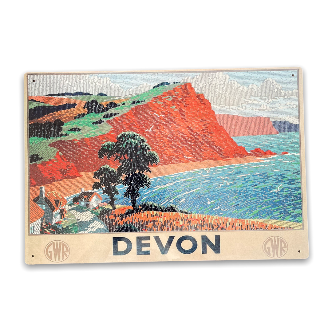 Vintage Metal Sign - Great Western Railway, Devon-0