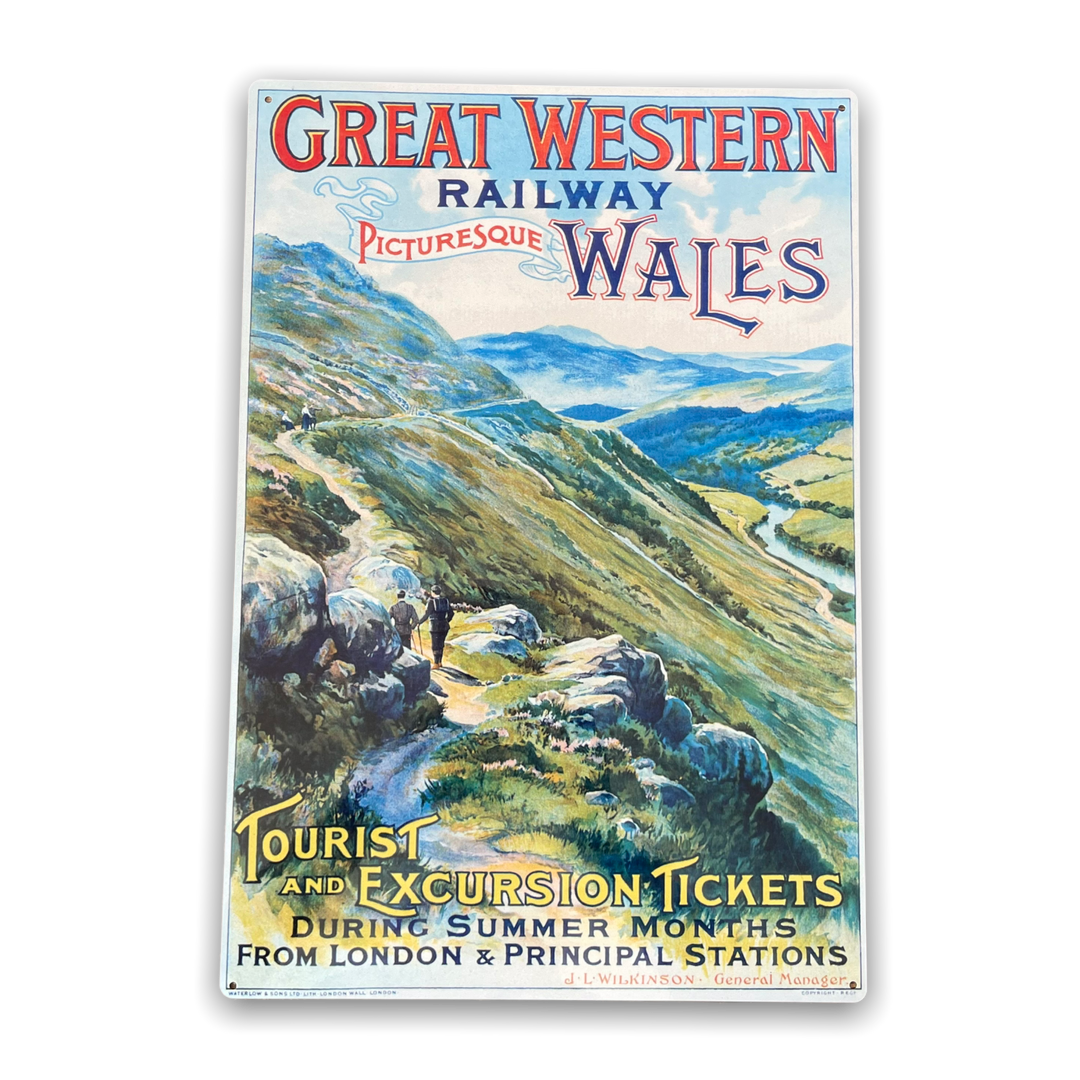 Vintage Metal Sign - British Railways Retro Advertising, Great Western Wales-0