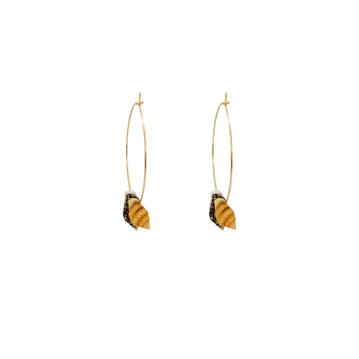 Triple Mini Shell Gold Hoop Earrings | by Ifemi Jewels-2