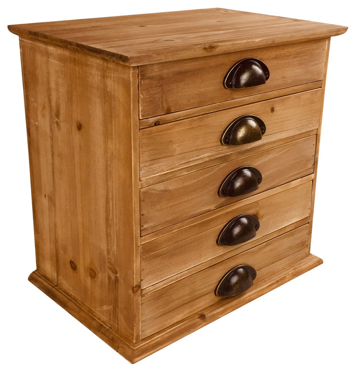 Solid Wood Trinket With 5 Drawers 38cm-0