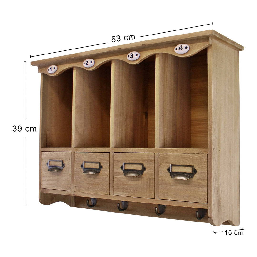 Wooden Wall Hanging Storage Unit-1