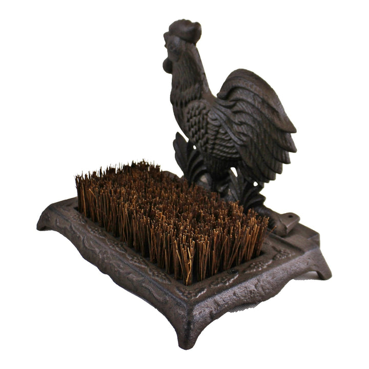 Cast Iron Garden Boot Brush, Cockerel Design-1