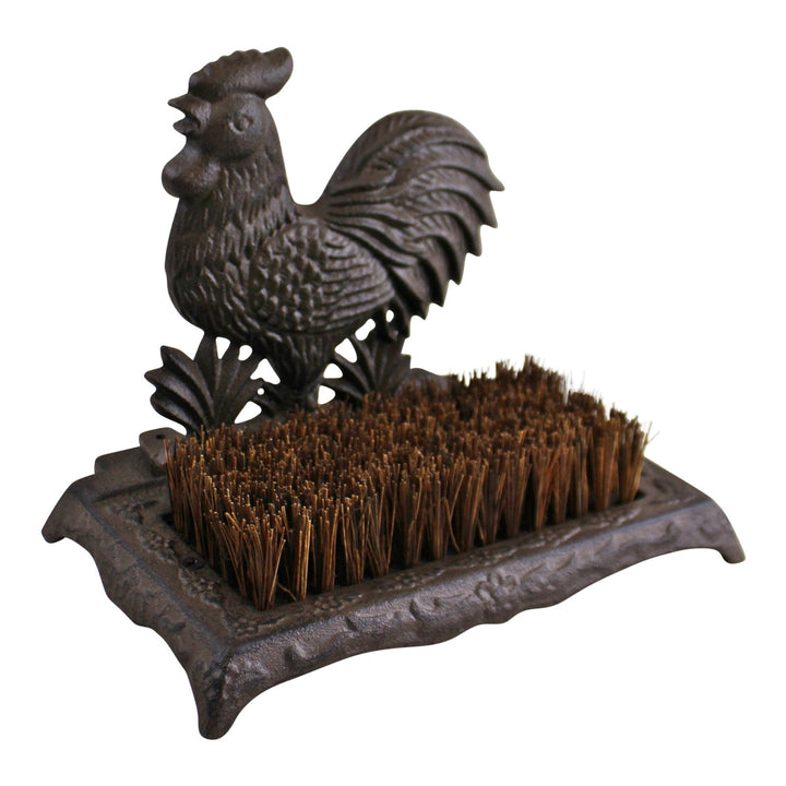 Cast Iron Garden Boot Brush, Cockerel Design-2