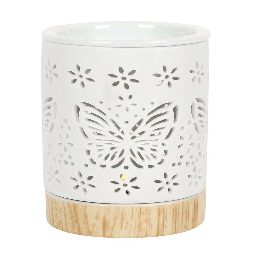 White Butterfly Design Oil & Wax Melt Burner-3