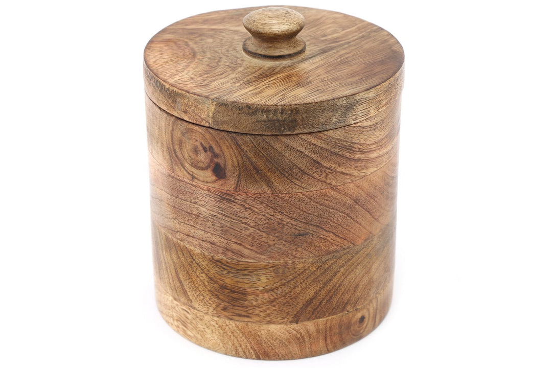 Mango Wood Storage Container With Lid-0