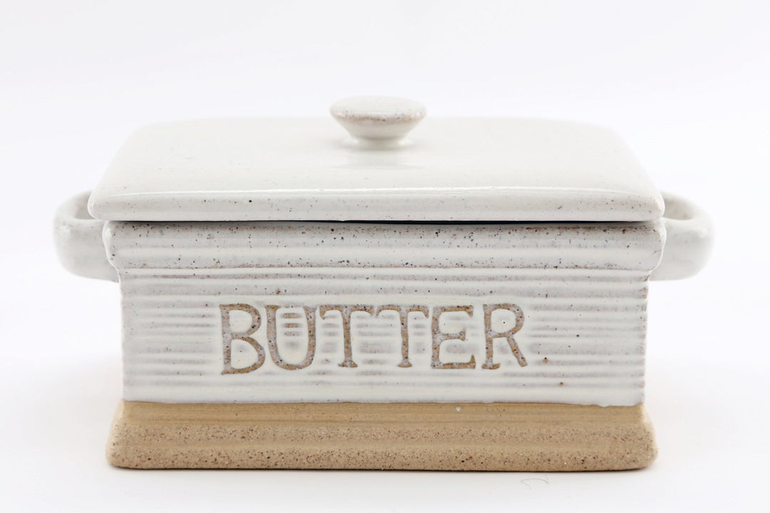 Natural Ceramic Butter Dish 19cm-0