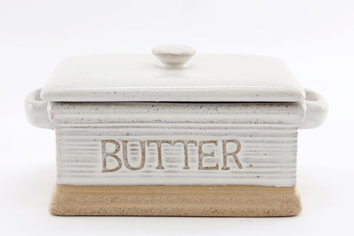 Natural Ceramic Butter Dish 19cm-0