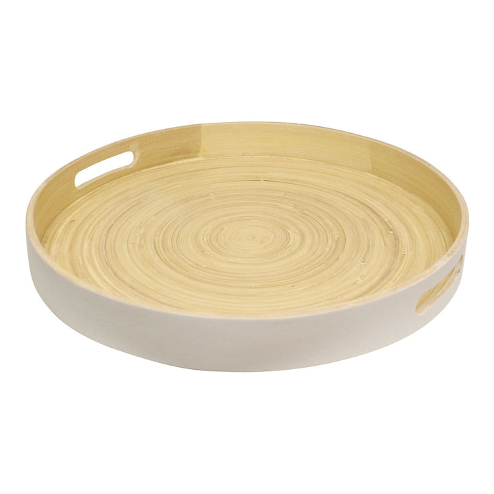 Natural Interiors Bamboo Serving Tray With Handles-0