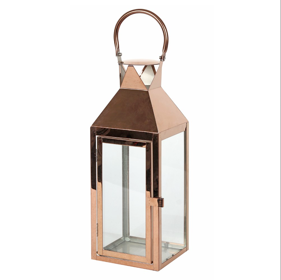 Large Vintage Copper Candle Lantern-0