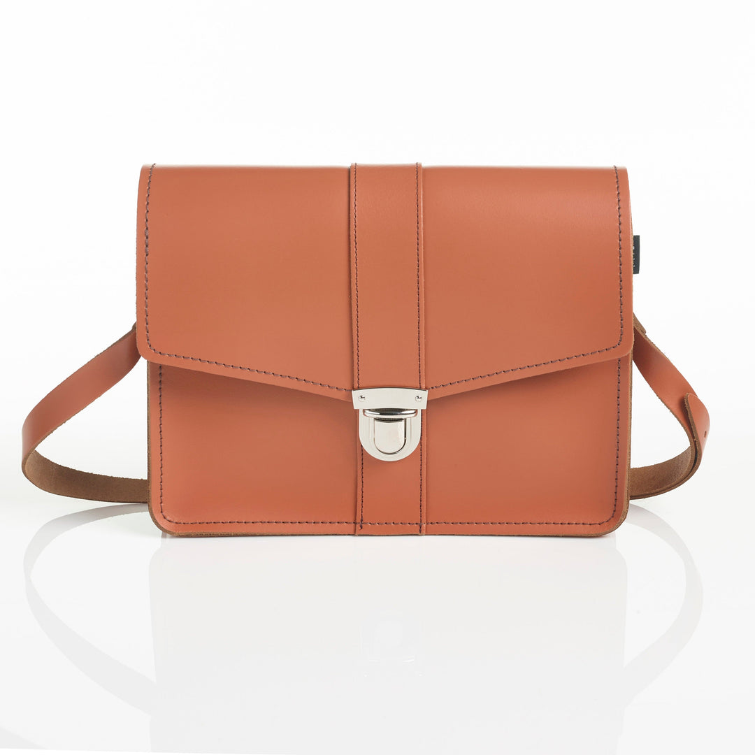 Leather Shoulder Bag - Burnt Orange-0