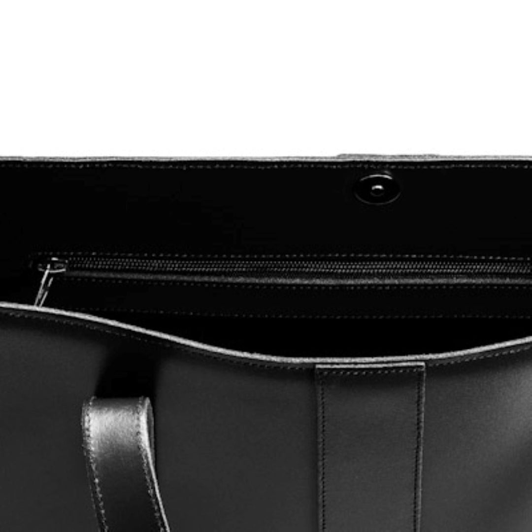 Handmade Leather Shopper - Black-2