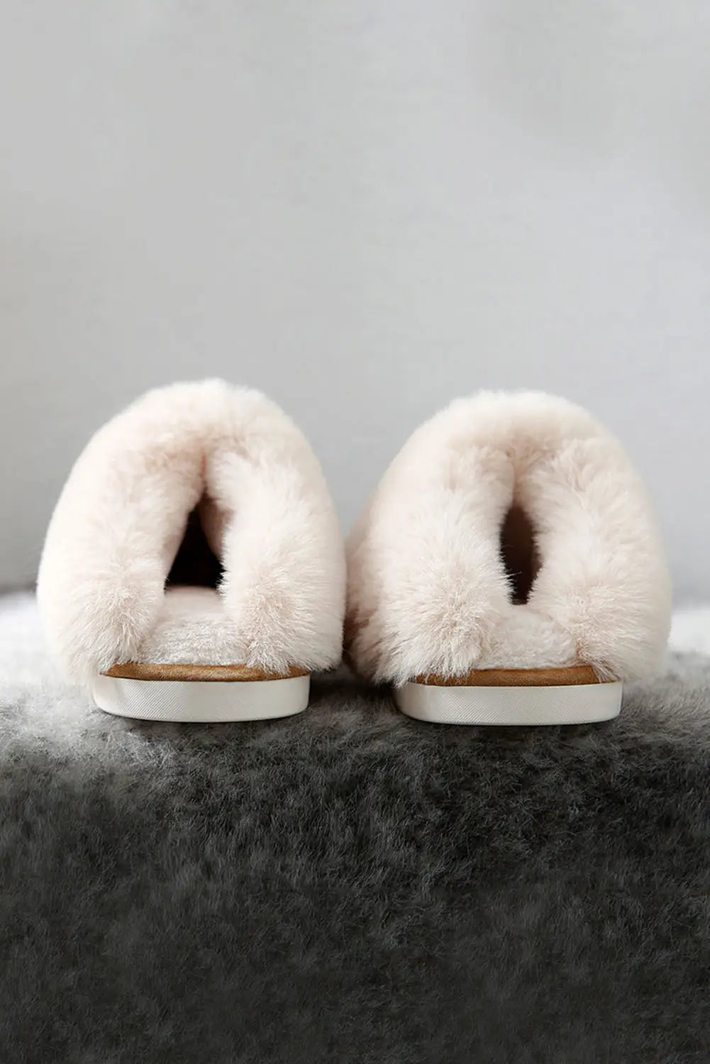 Camel Plush Suede Winter Home Slippers-4