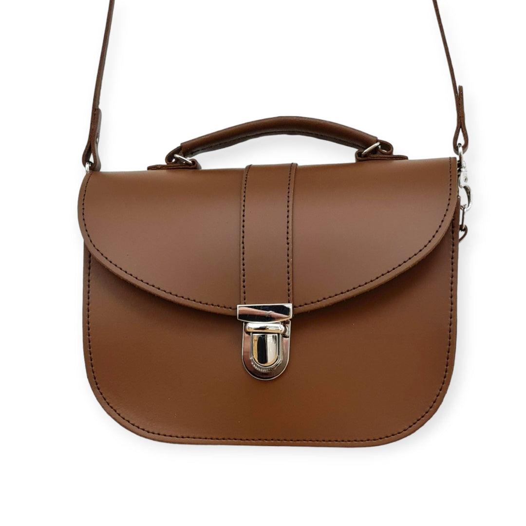 Olympia Handmade Leather Bag - Chestnut-3