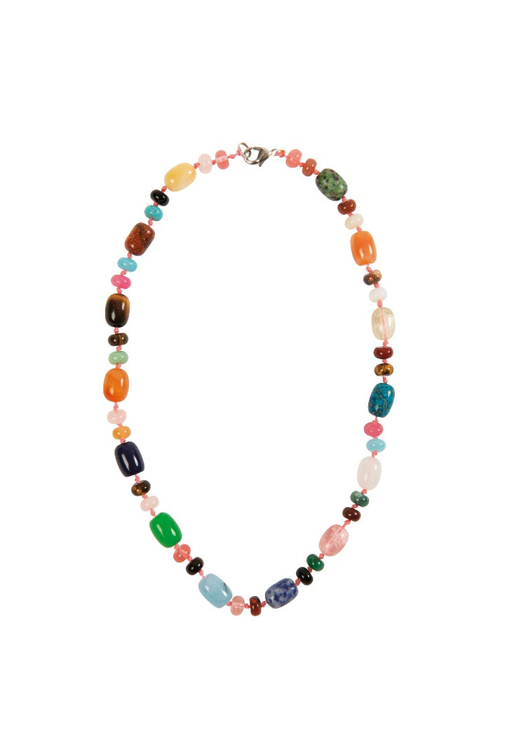 Lily Ella Collection multi-color beaded necklace fashion accessory isolated on white background