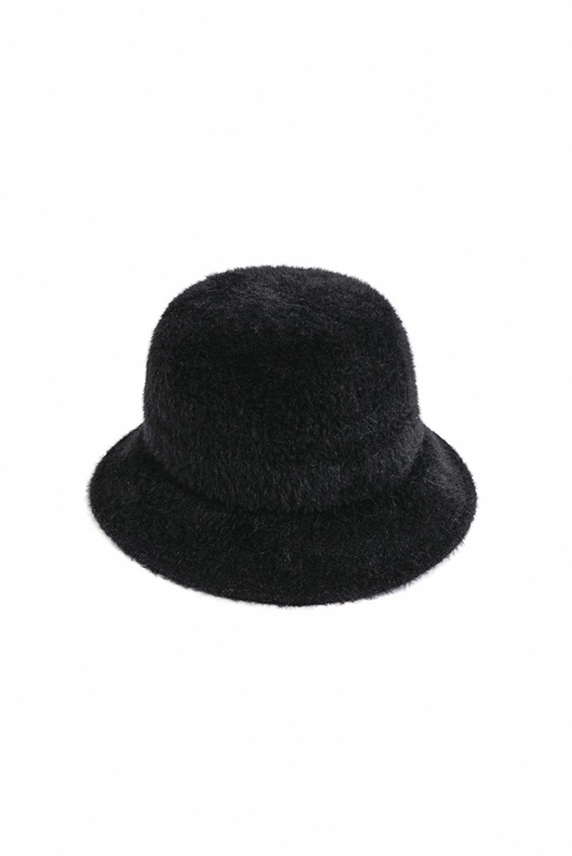 Lily Ella Collection black felt cloche hat, classic vintage-inspired style, elegant winter headwear for women.