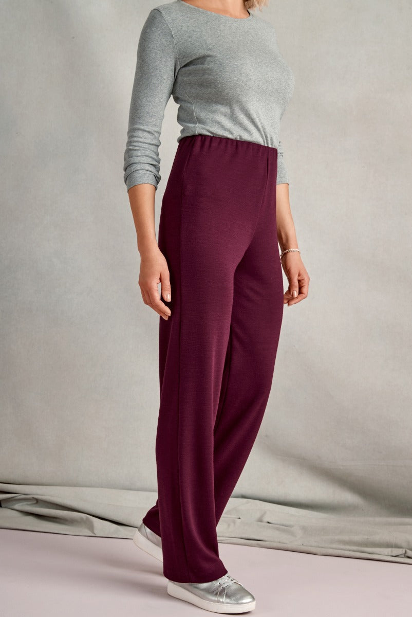 Luxury Wool Mix Trousers - Grape