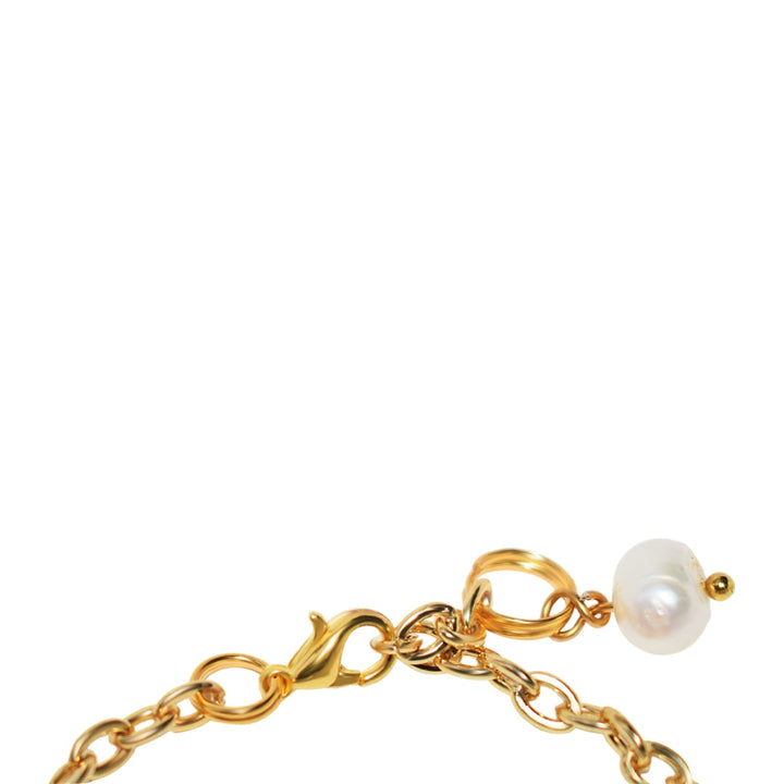 Pearl adjustable bracelet or anklet on gold plated chain | by Ifemi Jewels-1