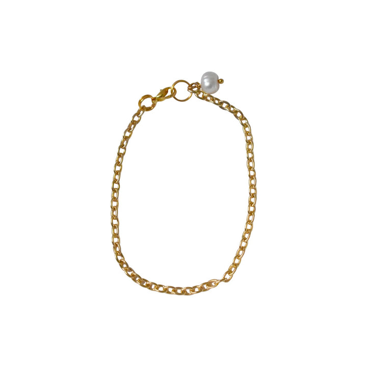 Pearl adjustable bracelet or anklet on gold plated chain | by Ifemi Jewels-2