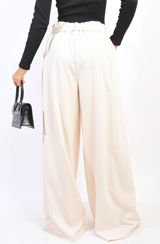 High Waist Belted Wide Leg Trouser-2