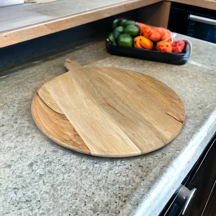 Mango Wood Round Board, 60cm-2