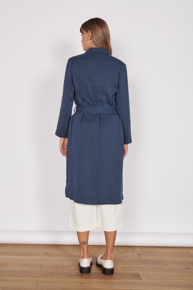 Dali Navy Longline Lightweight Coat-3