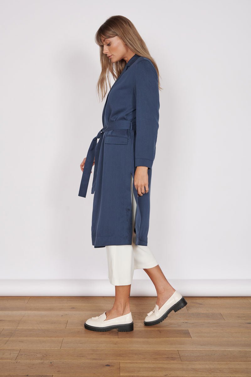 Dali Navy Longline Lightweight Coat-2